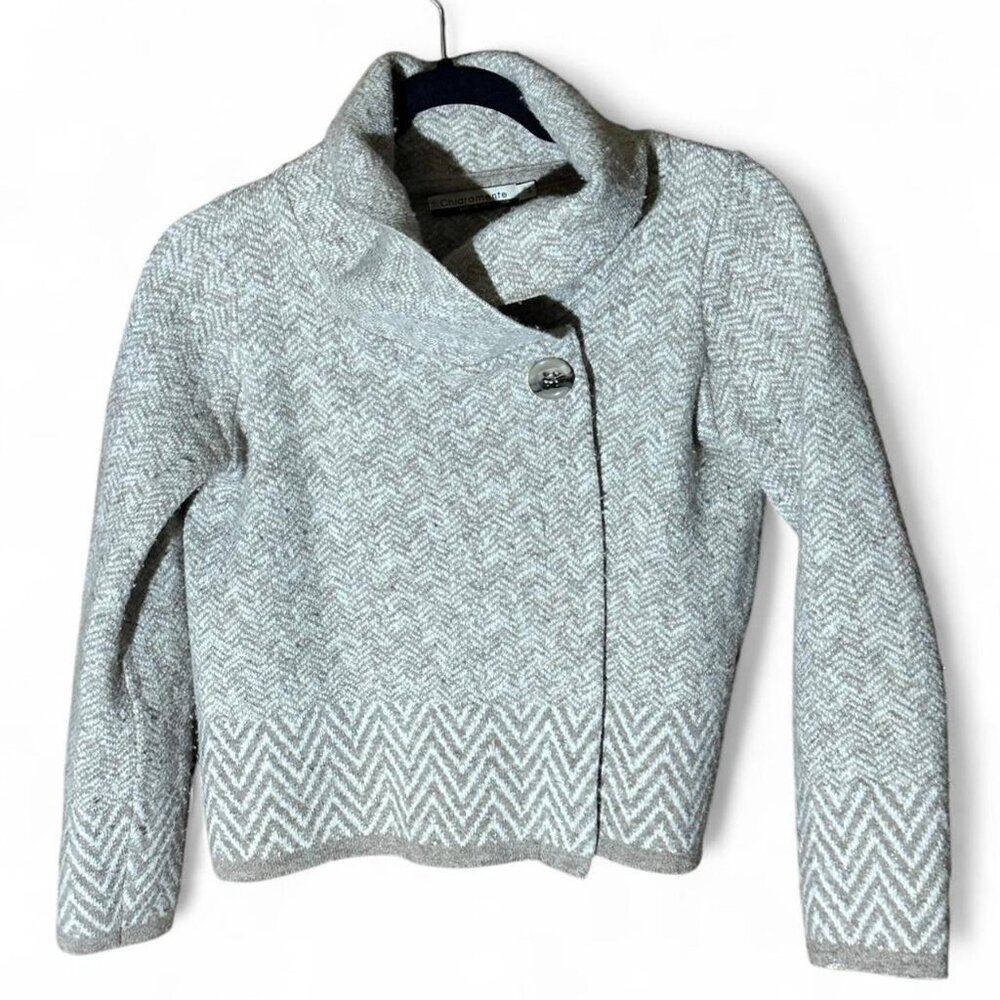 Chiaramente Italian Wool Blend Single Button Cardigan Sweater Women's Sz Small